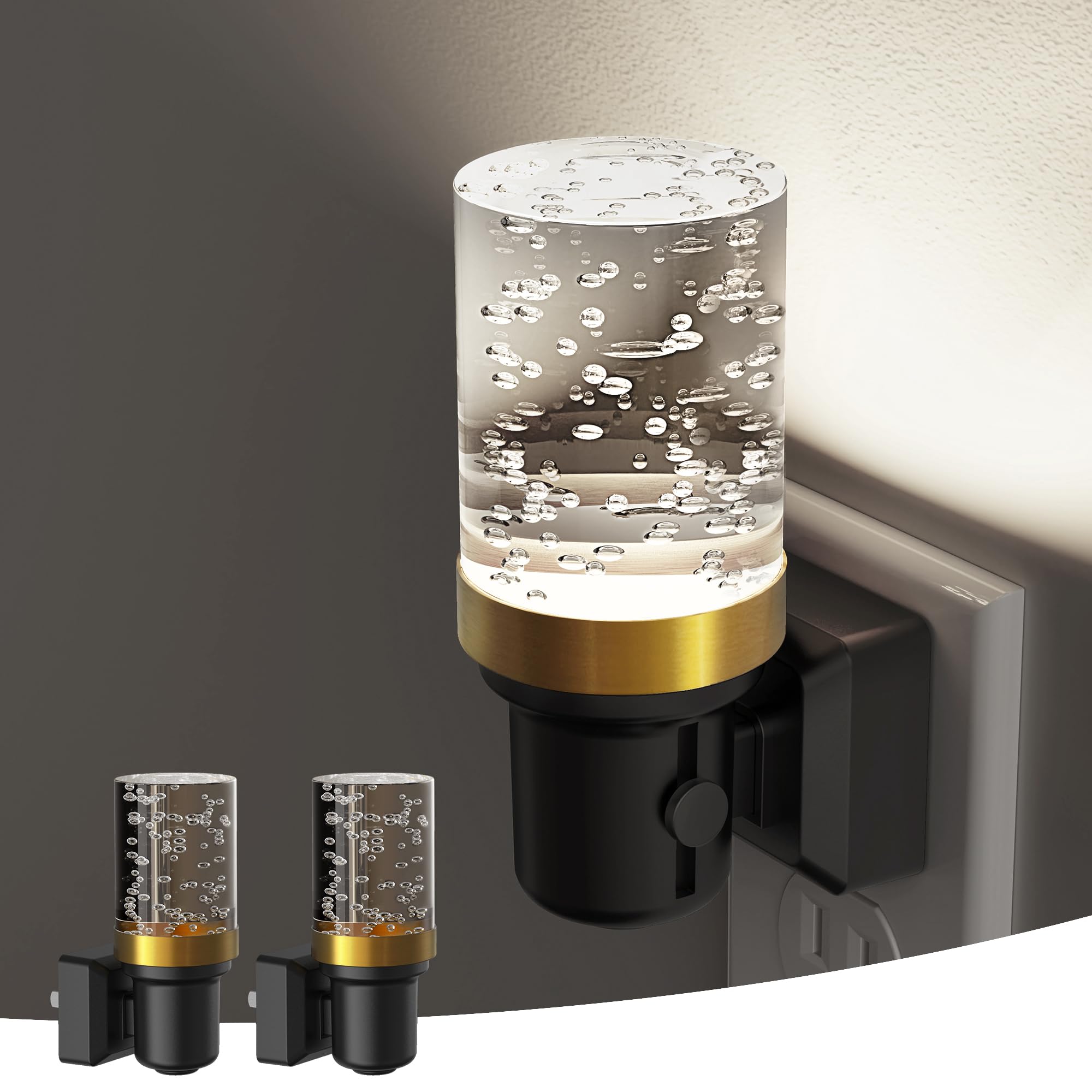 Photo 1 of **ONLY 1 FUNCTIONAL/ OTHER IS BROKEN & MISSING PRONG***L LOHAS LED Night Light, 2 Pack Dimmable Night Lights Plug into Wall, Automatic Night Lights Plug in with Auto Light Sensor, Adjustable Brightness 5000K LED Night Light, for Bedroom Hallway Home