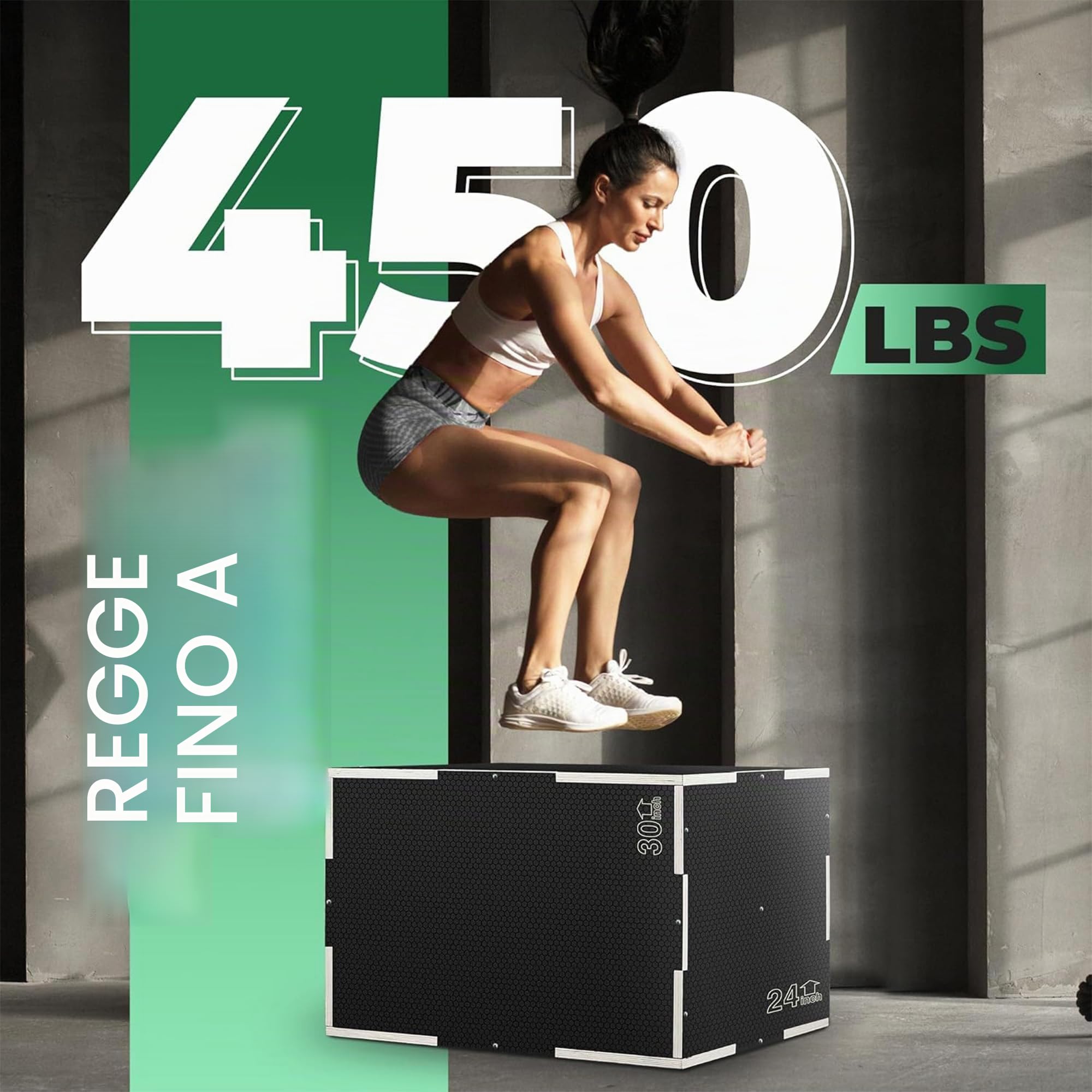 Yes4All Plyo Box 3 in 1 in legno, piattaforma pliometrica per allenamento di salto, scatole di salto per esercizi in palestra a casa e allenamento all'aperto
