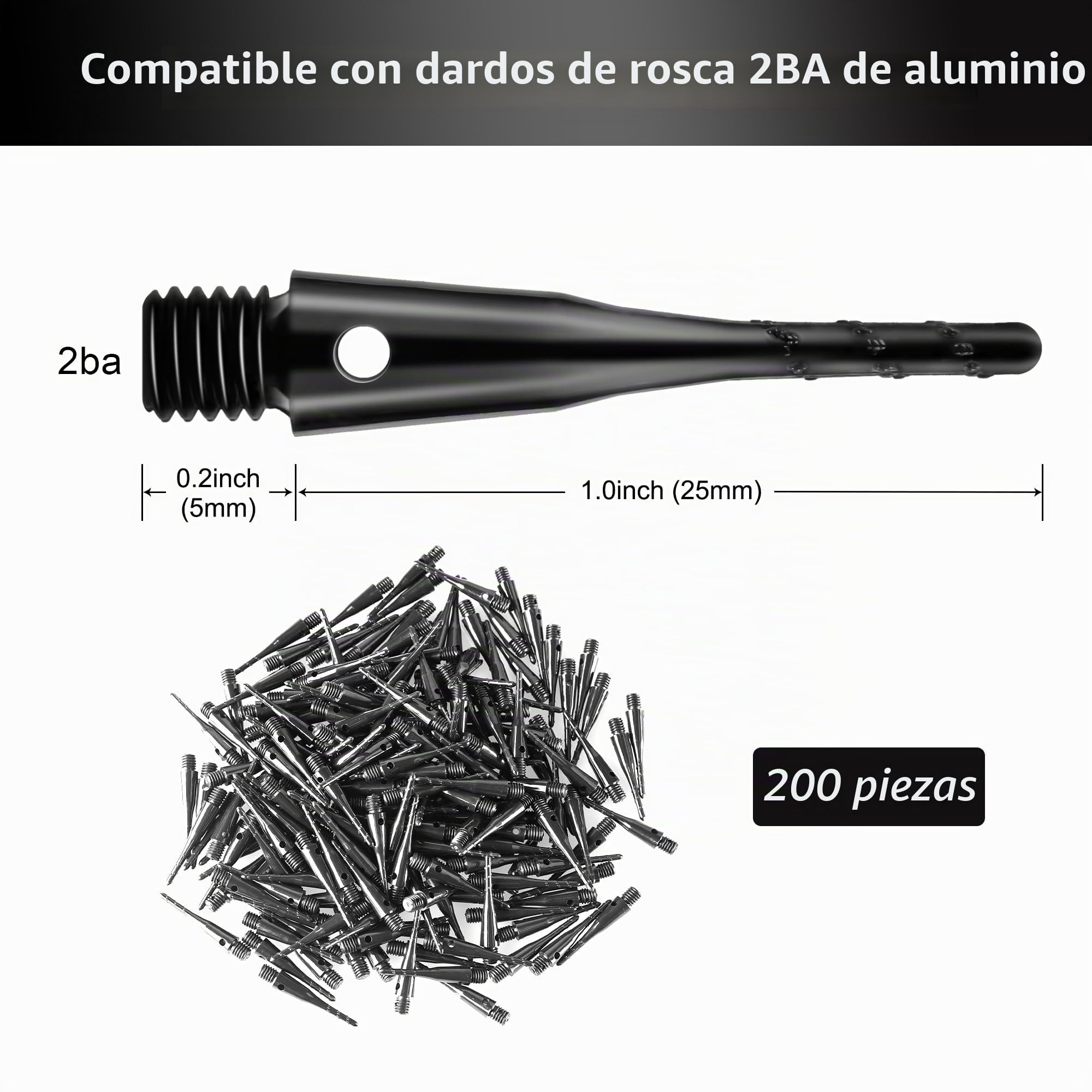 CyeeLife Dardos punta suave 2BA 200 unidades puntas plástico accesorio