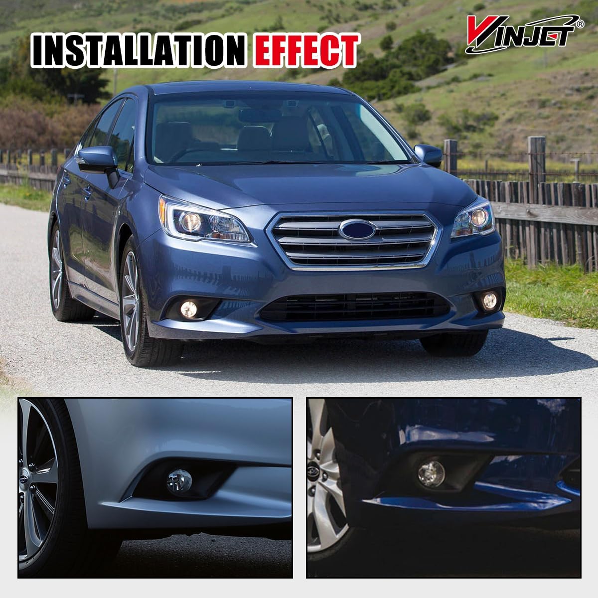 Winjet OEM Fog Light Bezel For 2015 2016 2017 Subaru Legacy, Black PC Material Fog Light Cover Replacement, Fog Lamp Bezel Cover (Only Passenger Side)