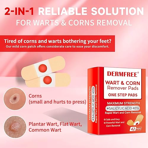Miniatura 3 de SOVS Removedor de verrugas para pies paquete de 42 vendajes extra fuertes de ácido salicílico al 40%