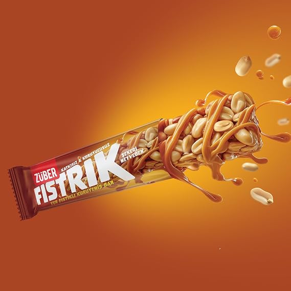 Züber Fıstrık Yer Fıstıklı Kuruyemiş Bar 30g x 15 Adet