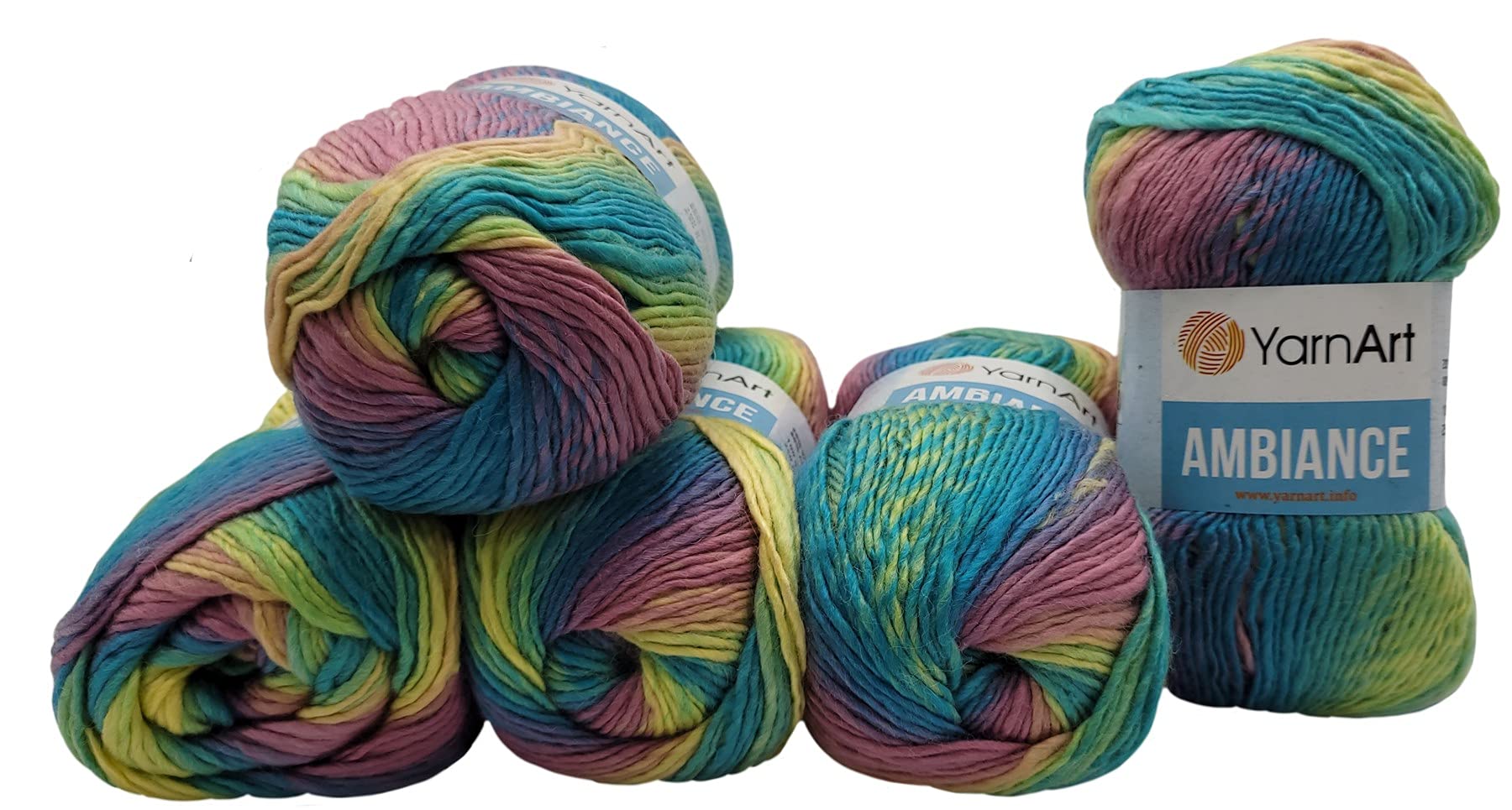 Gomitolo Di Lana YarnArt Ambiance 100g: Sfumato, 80% Acrilico 20% Lana, 250m, Colore 157, Per Maglia E Uncinetto