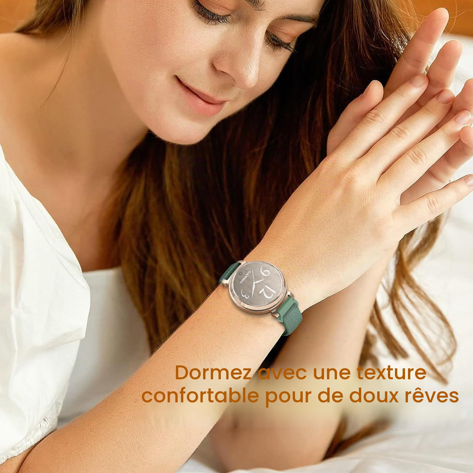 Lot de 5 bracelets de rechange en nylon élastique pour Garmin Lily 2 / Lily 2 Active - Tissu à boucle extensible - Pour Garmin Lily 2 - Unisexe