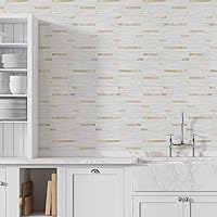 Vista 2 de STICKGOO 20 Hojas de Azulejos Despegables y Adhesivos para Salpicadero, Azulejos Adhesivos para Salpicadero de Cocina y Baño, Aspecto de Arenisca