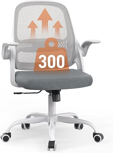 Ergonomic Mesh Office Chair with Flip-Up Arms, Adjustable Height, Breathable