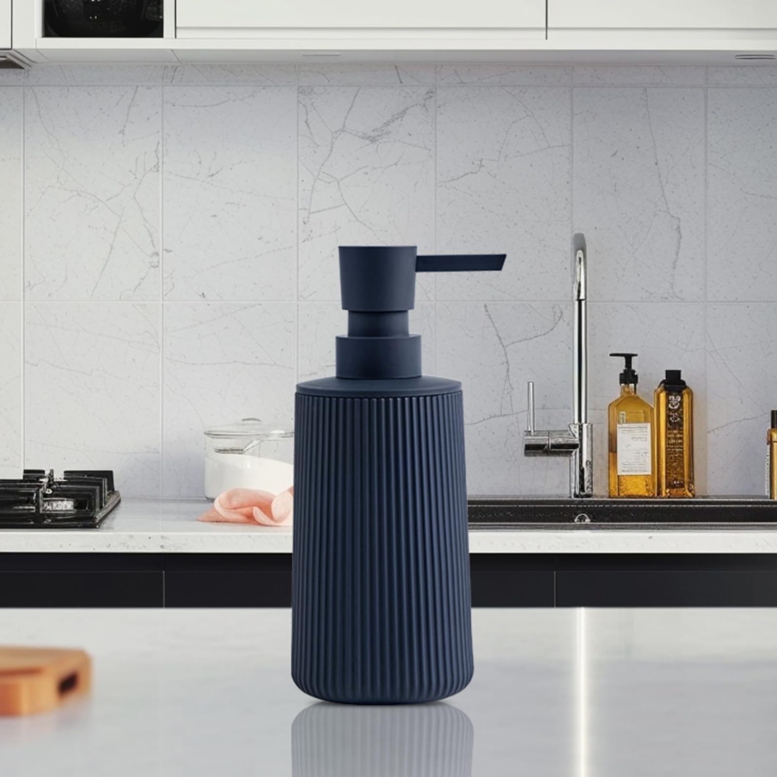 Hand Soap Dispenser, Blue Soap Dispenser Bathroom, Refillable Washing up Liquid Soap Dispenser Kitchen (Blue) - Image 3