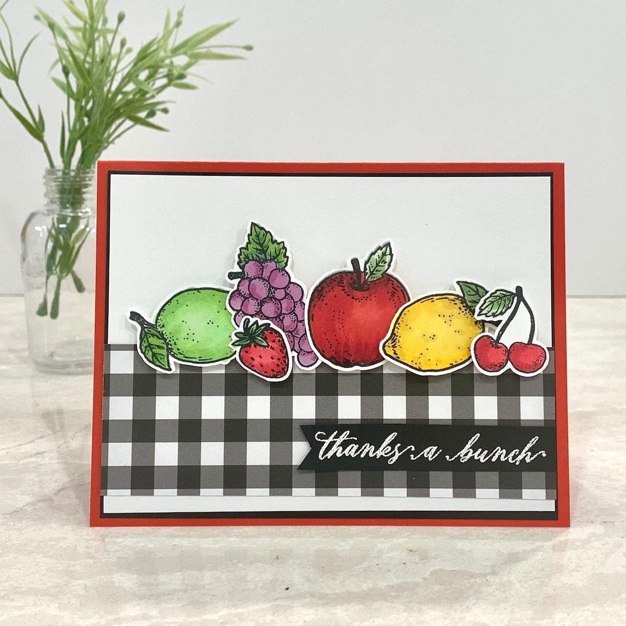 Clear Stamps Fruit Shapes Grapes, Apples, Cherries and More 4x6 Inch Sheet - 19 Pieces