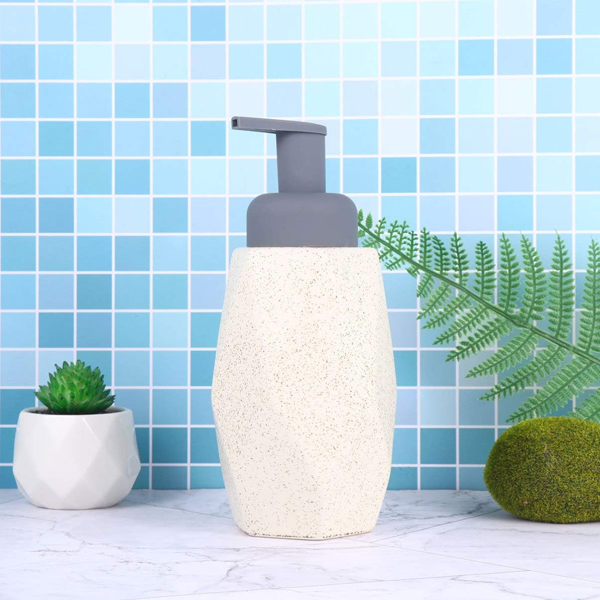 Cabilock 1pc Ceramic Foaming Lotion Dispenser Press Button Liquid Soap Dispenser for Stylish Bathroom Decor Functionality