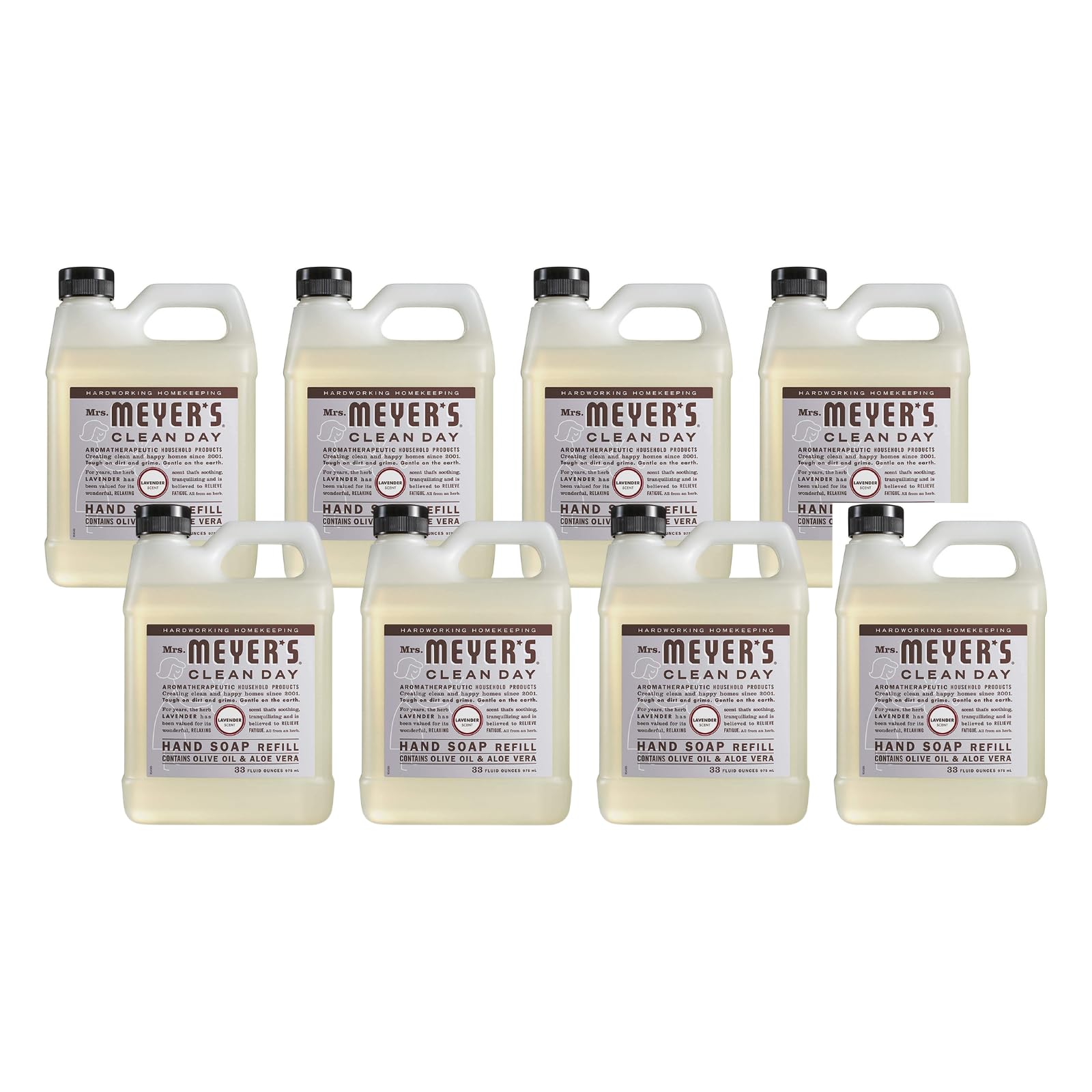 MRS. MEYER'S CLEAN DAY Liquid Hand Soap Refill Lavender (33 Fl Oz (Pack of 8)