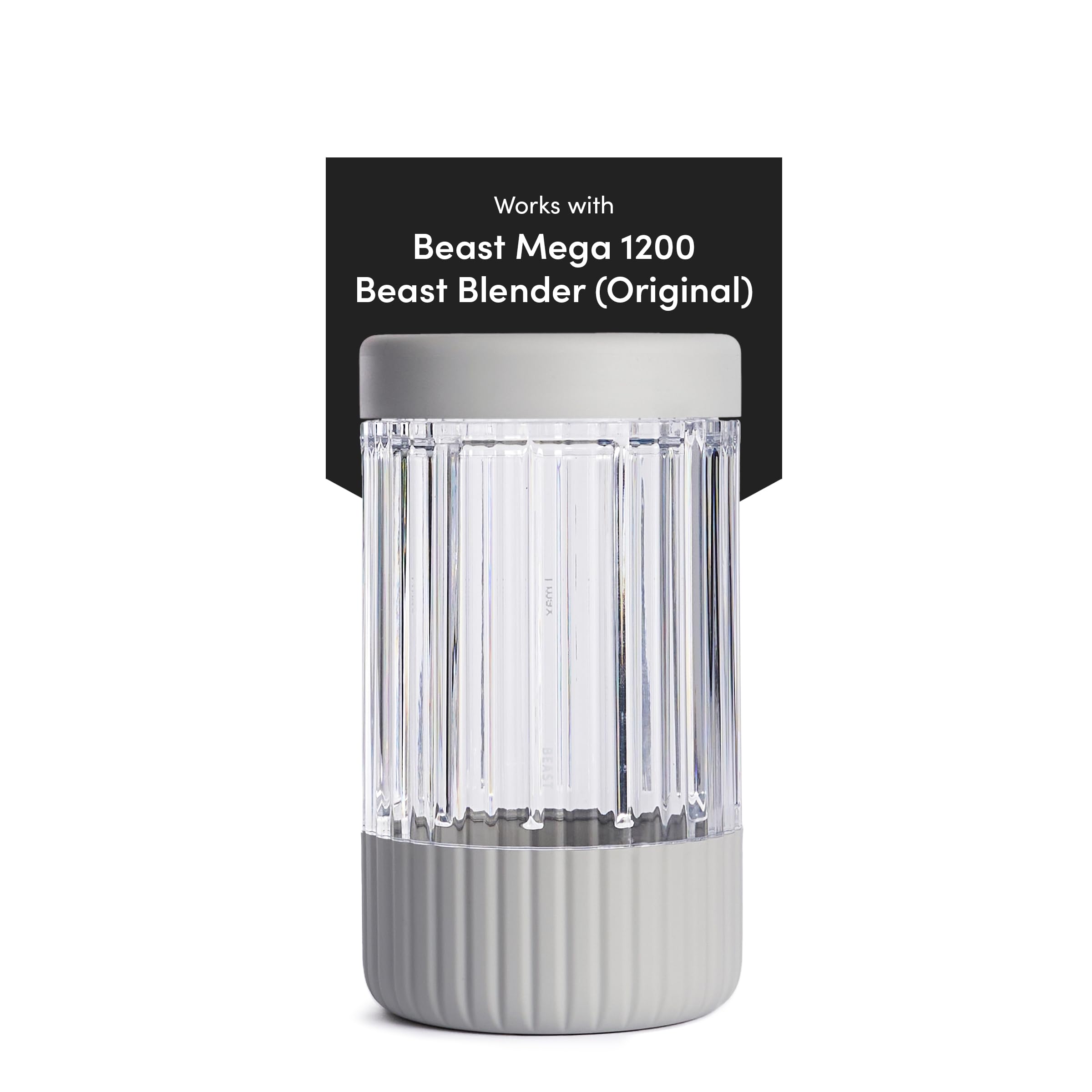 Amazon.com: Beast 1000 毫升混合容器+ 儲物蓋| 相容於1000W 野獸攪拌機| 混合冰沙和奶昔(卵石灰色) : 居家與廚房