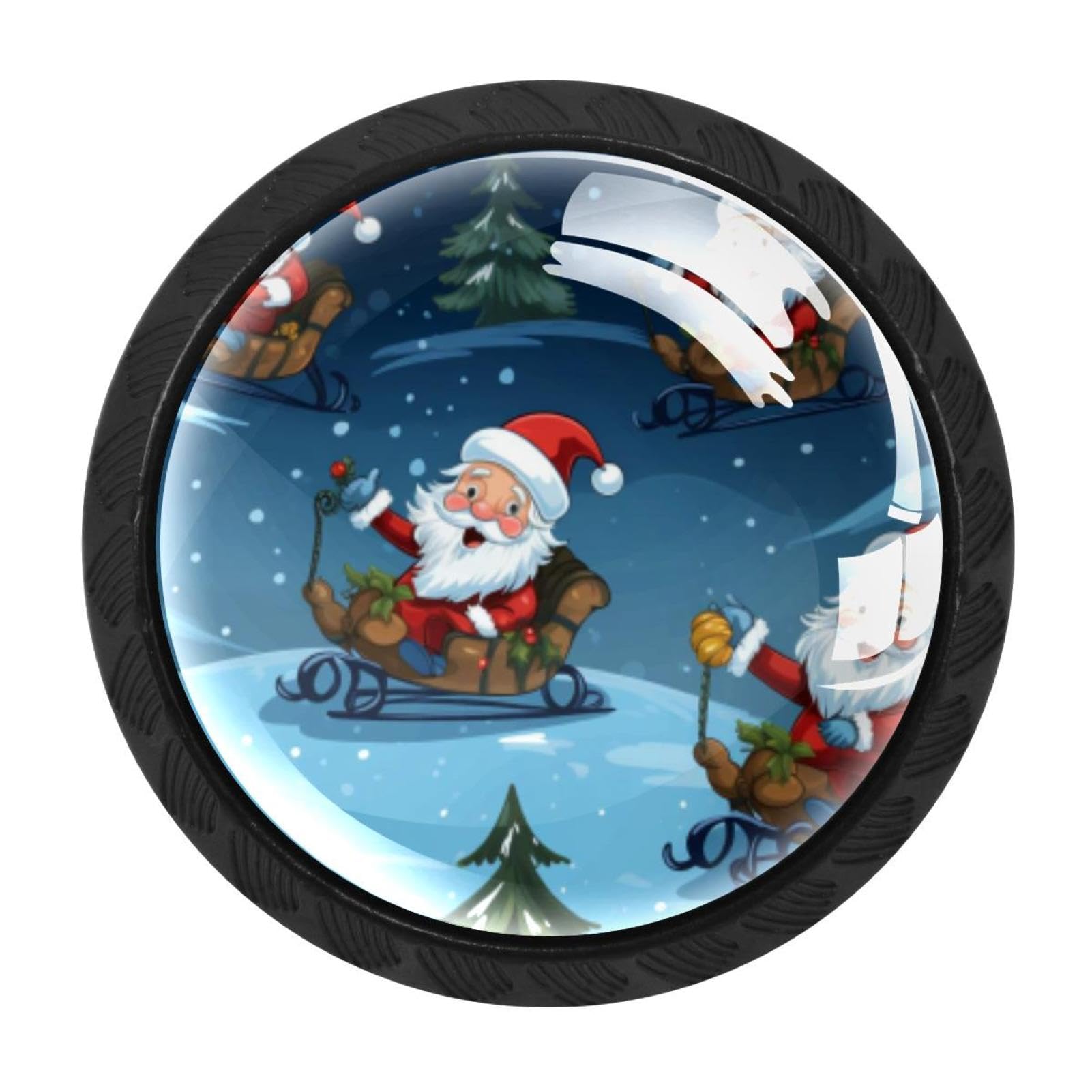 CHENZZZZ 4 Pieces Christmas Sleigh Drawer Knobs, 35mm Black Cabinet Knobs, Drawer Pulls and Knobs, Dresser Drawer Knobs, Cabinet Hardware Kitchen Cabinet Knobs
