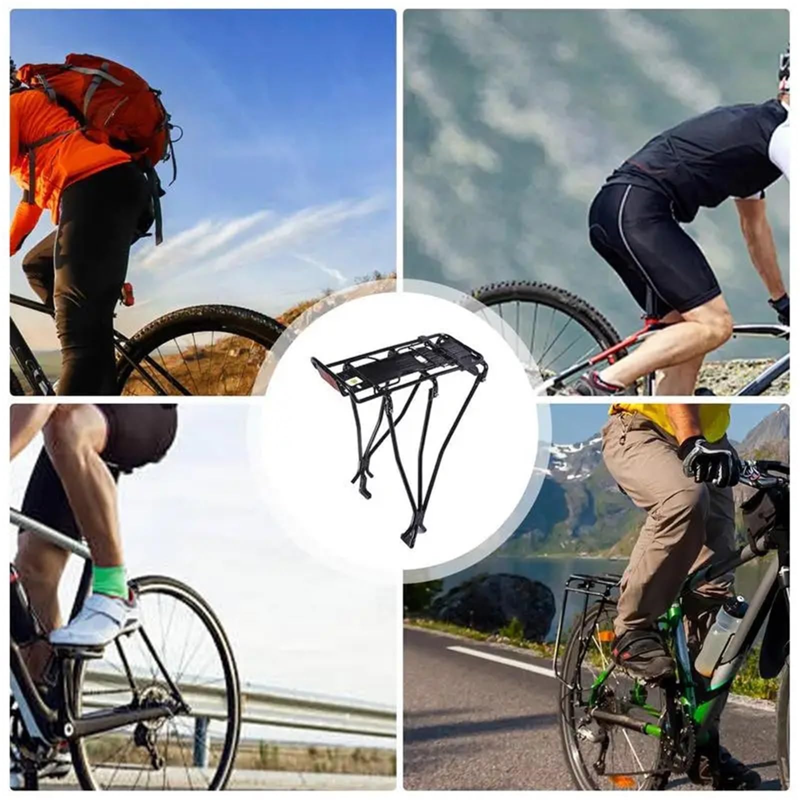 Porte Bagage Vélo Arrière Porte-Bagages arrière de vélo en Alliage d'aluminium soudé Robuste, Porte-Bagages, capacité maximale 65 kg
