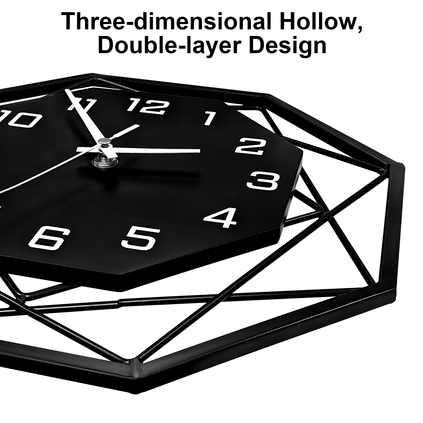 Metallo Orologio da Parete Moderno Silenzioso Movimento al Quarzo 0rologio da Muro per Soggiorno Camera da Letto Cucina Ufficio 30 cm (Nero Bianco)