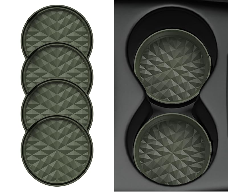 Kit de Porta-Copos Automotivos Dobráveis em Silicone Camo Green, 8 cm, para SUV e Picapes, 4 unidades