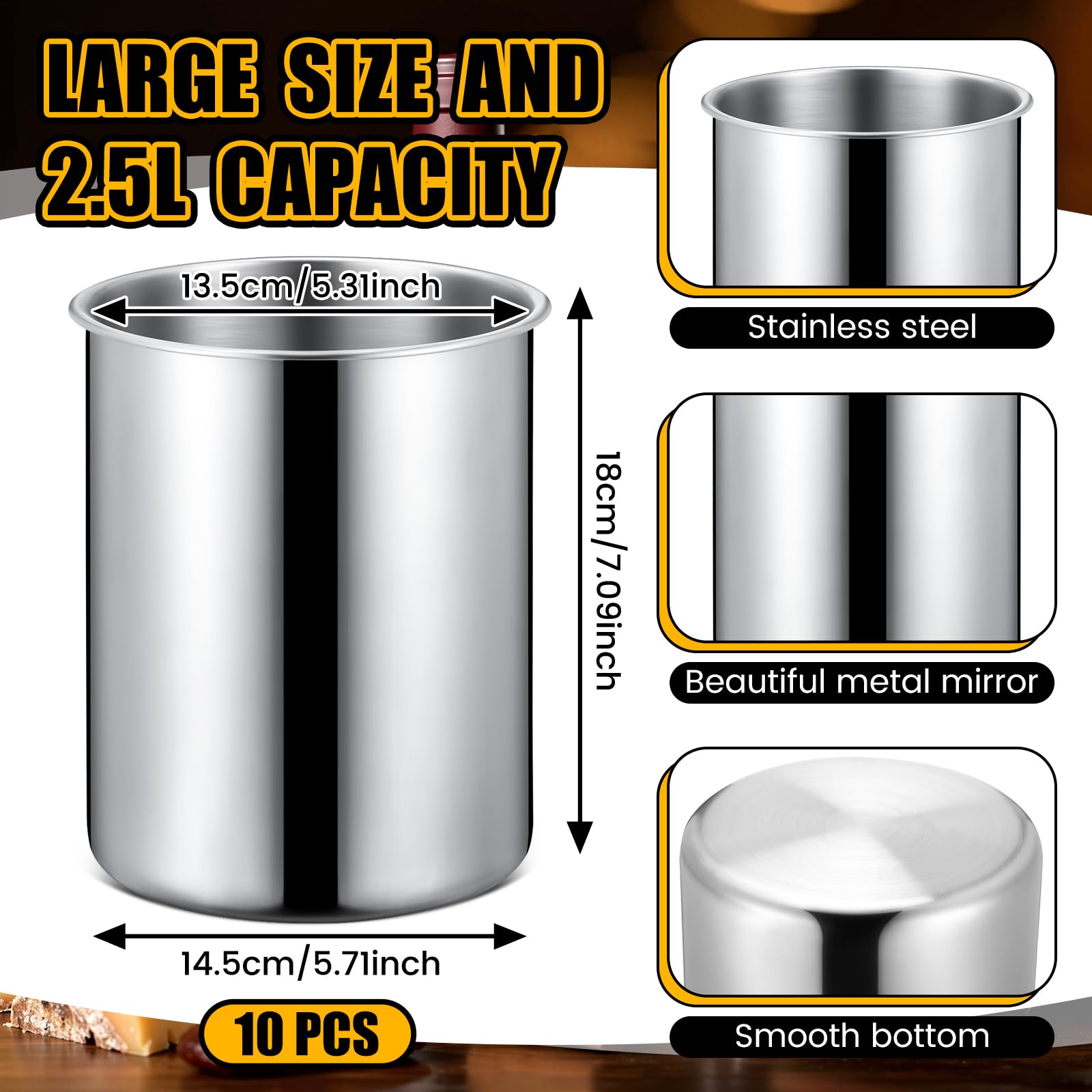 Domensi 10 cubos de vino de 750 ml, cubos de champán de acero inoxidable para botellas que mantienen el frío durante horas