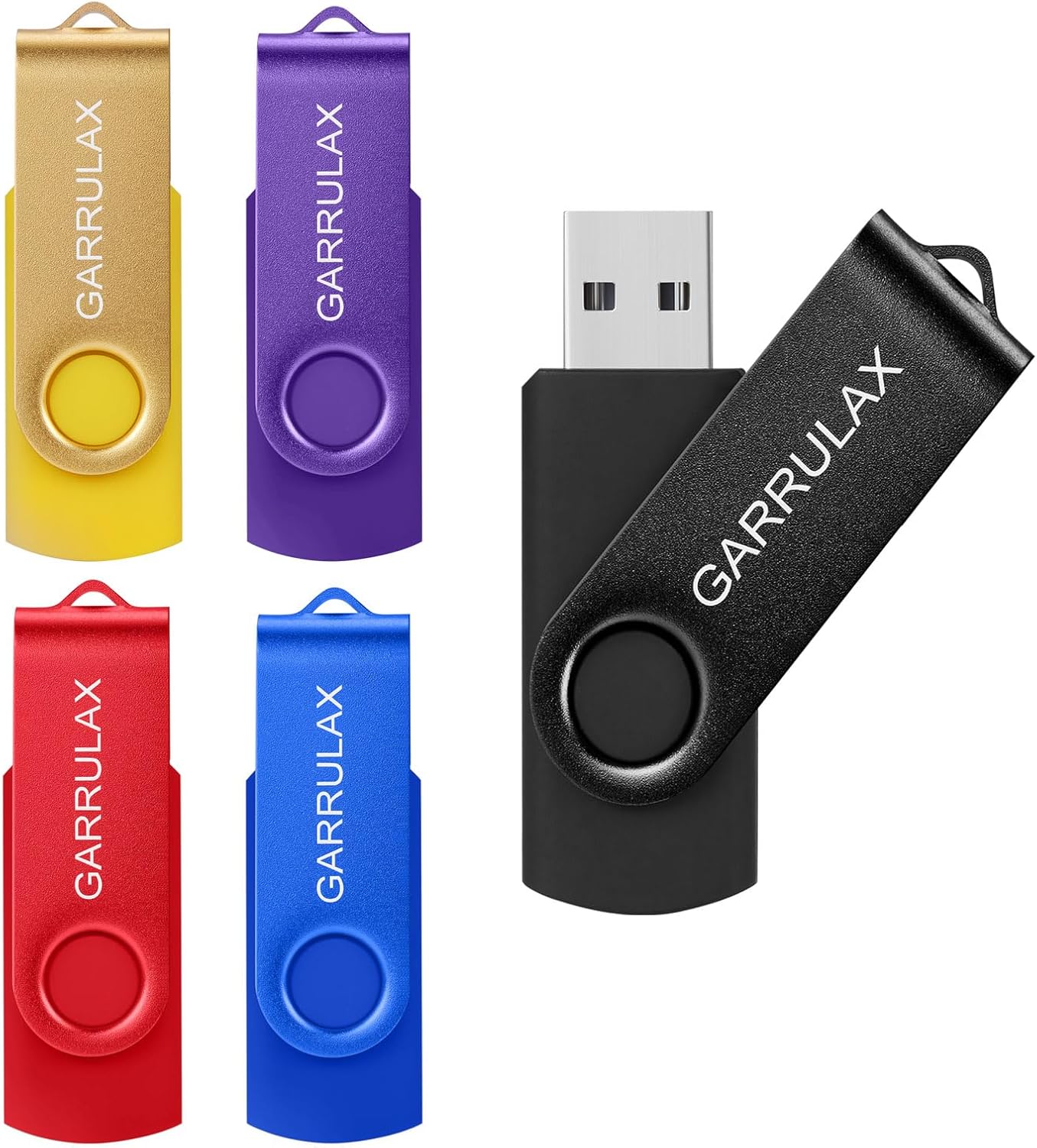USB Flash Drive, 16GB USB 2.0 Rotatable Memory Stick Date Storage Pendrive Thumb Drives (5 Pack)
