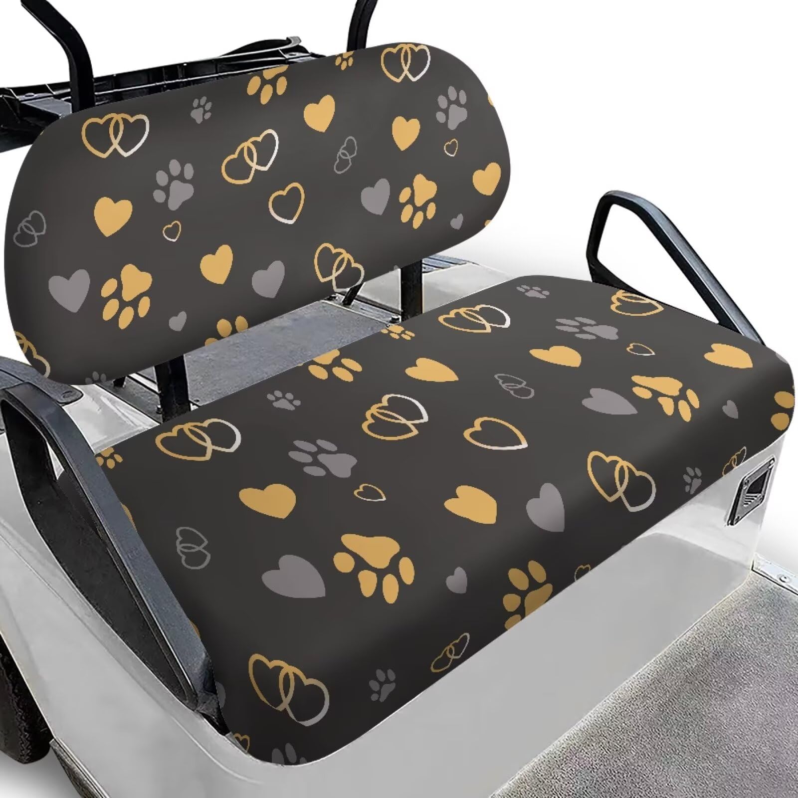 Fundas de repuesto para asiento de carrito de golf, color negro, ajuste universal para EZGO TXT/RXV y Club Car Precedent, diseño antideslizante con bordes elásticos, protección duradera para