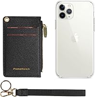 Vista 119 de Carteras pequeñas de cuero delgado para mujeres, tarjetero, cartera, monedero con llavero beige (B-Beige)