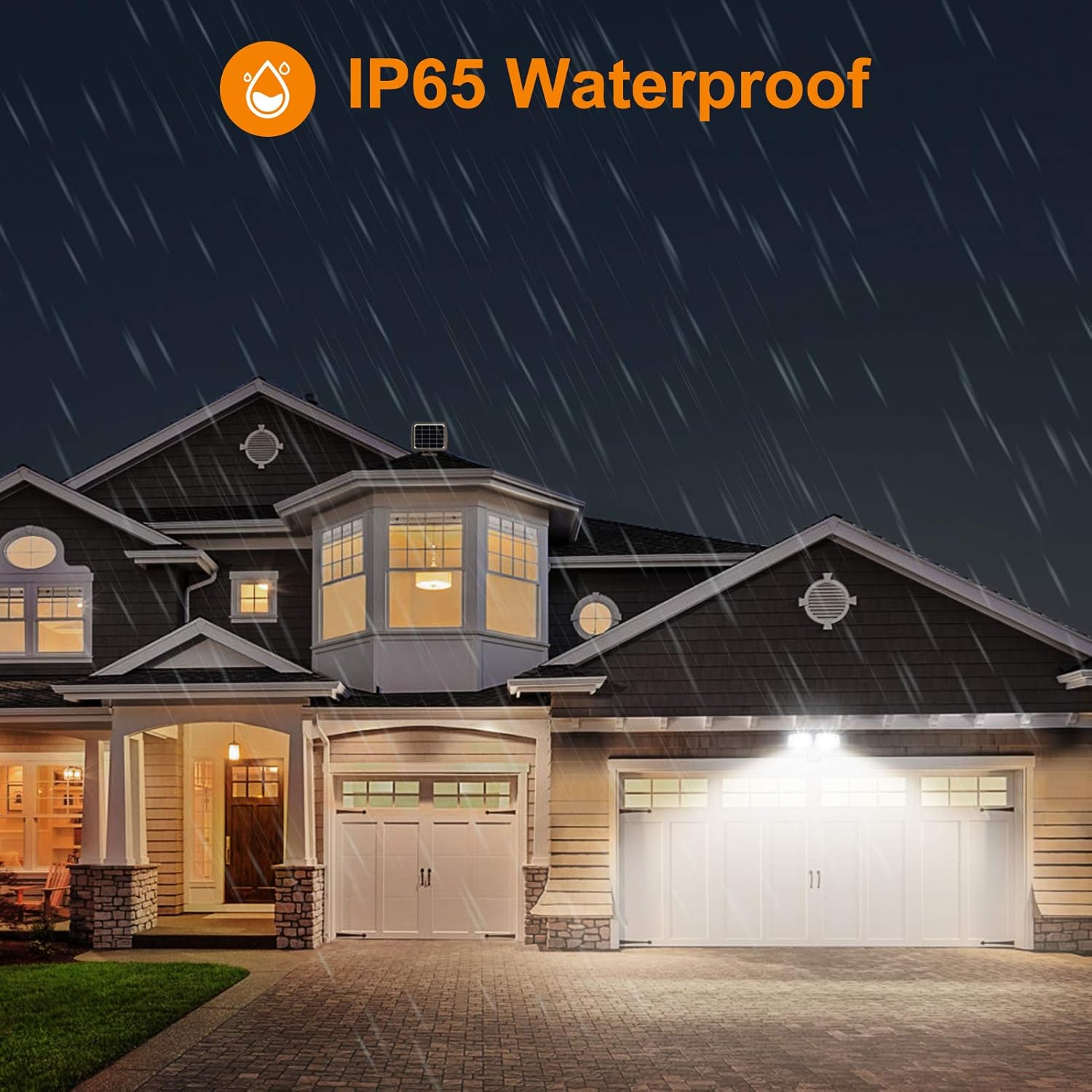LEPOWER Solar Security Lights Outdoor, 1000LM Solar Motion Sensor Light Outdoor, 2 Head Solar Powered Flood Lights, 5500K, IP65 Waterproof Flood Lights for Backyard(Brown)