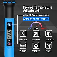 Vista 3 de Kit de soldador, 80 W, 110 V, calentamiento rápido en 10 segundos, LCD, digital, temperatura ajustable, pistola de soldadura termostática, kit