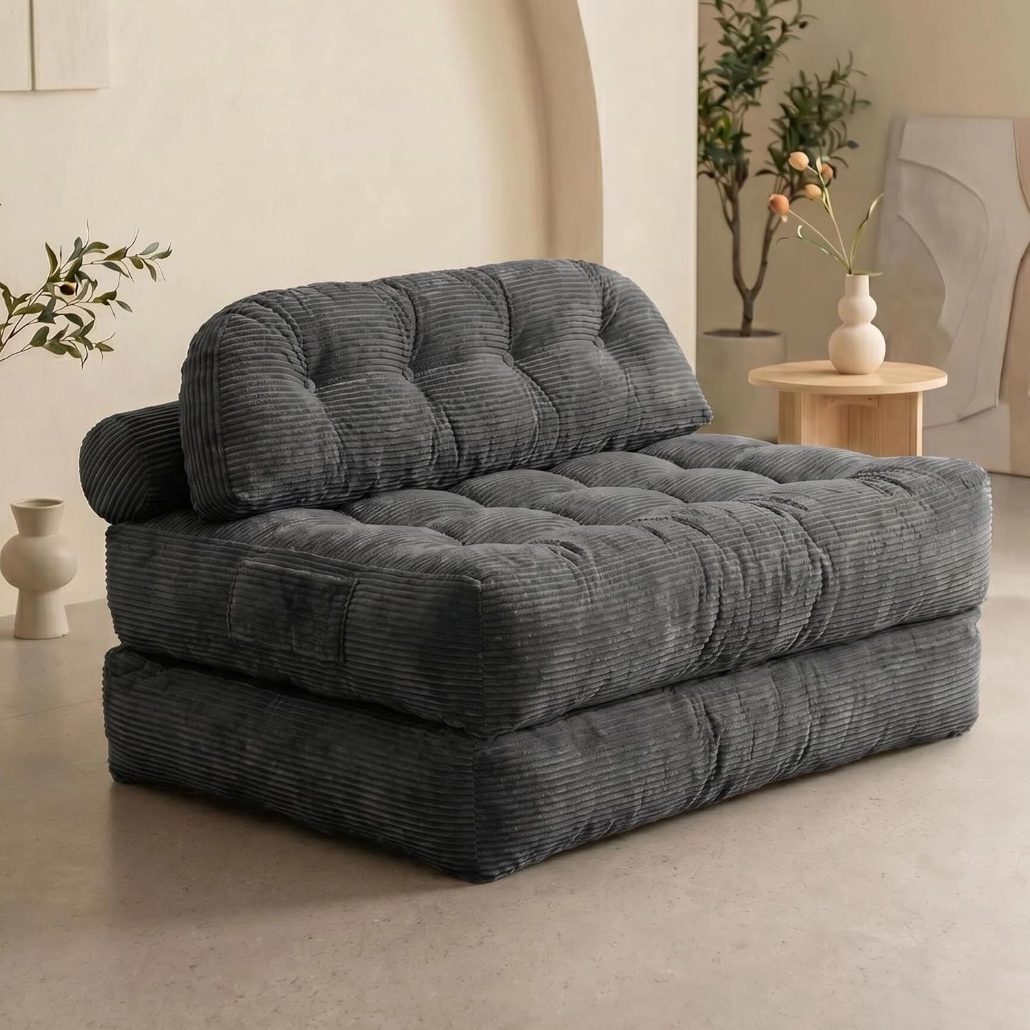Jpiziso Folding Sofa Bed, Convertible Chair with Pillow Foldable Couch, Portable Fold Out Chair Bed Comfy Floor Sofa Lounge for Small Space Apartment Dorm Bedroom — image 1