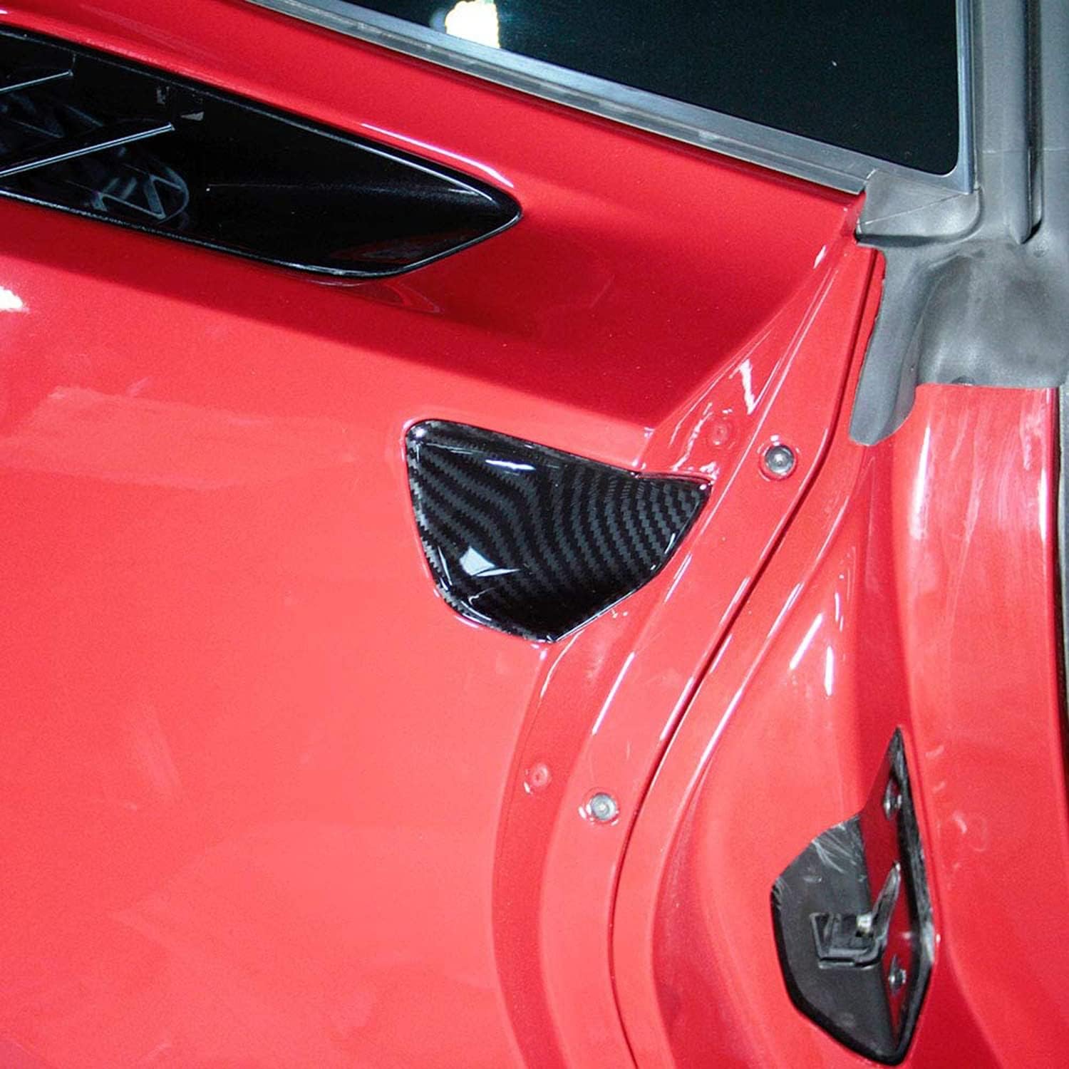 L2R for Chevrolet Corvette C7 (2014-2018) Side Door Handle Bowl Cover Trim Decoration Overlay Carbon Fiber Style ABS Car Exterior Accessories 2 PCS