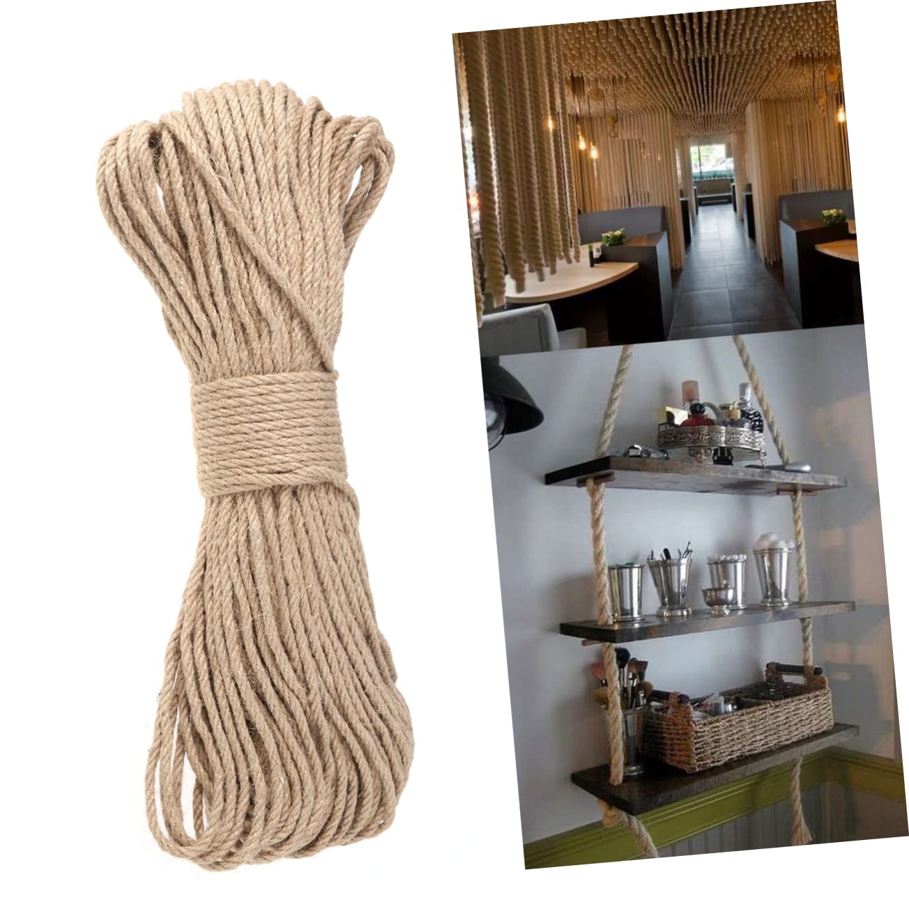 COHEALI Cuerda De Yute Natural Cordón para Manualidades para Adornos De Jardinería Accesorios Hechos Mano y Decoración De Fiestas