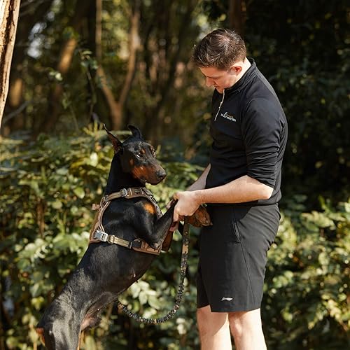 Miniatura 6 de BUMBIN - Arnés táctico para mascotas, inteligente, antitirones, ajustable con asa, reflectante, para perros grandes, medianos y pequeños, arnés de