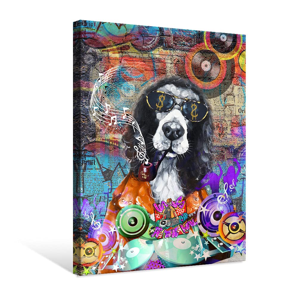 Amazon.com: Funny Animal Canvas Wall Art Cool Smoking Dog with