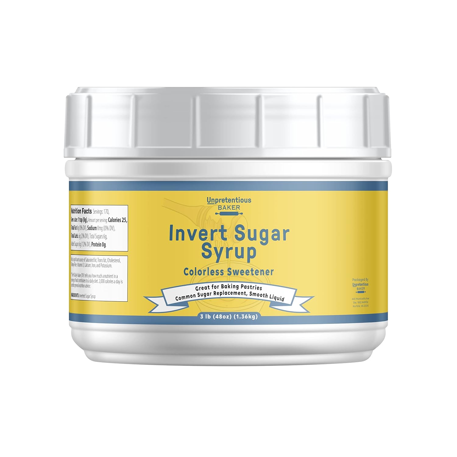 Invert Sugar Syrup By Unpretentious Baker, 3 lb, Colorless