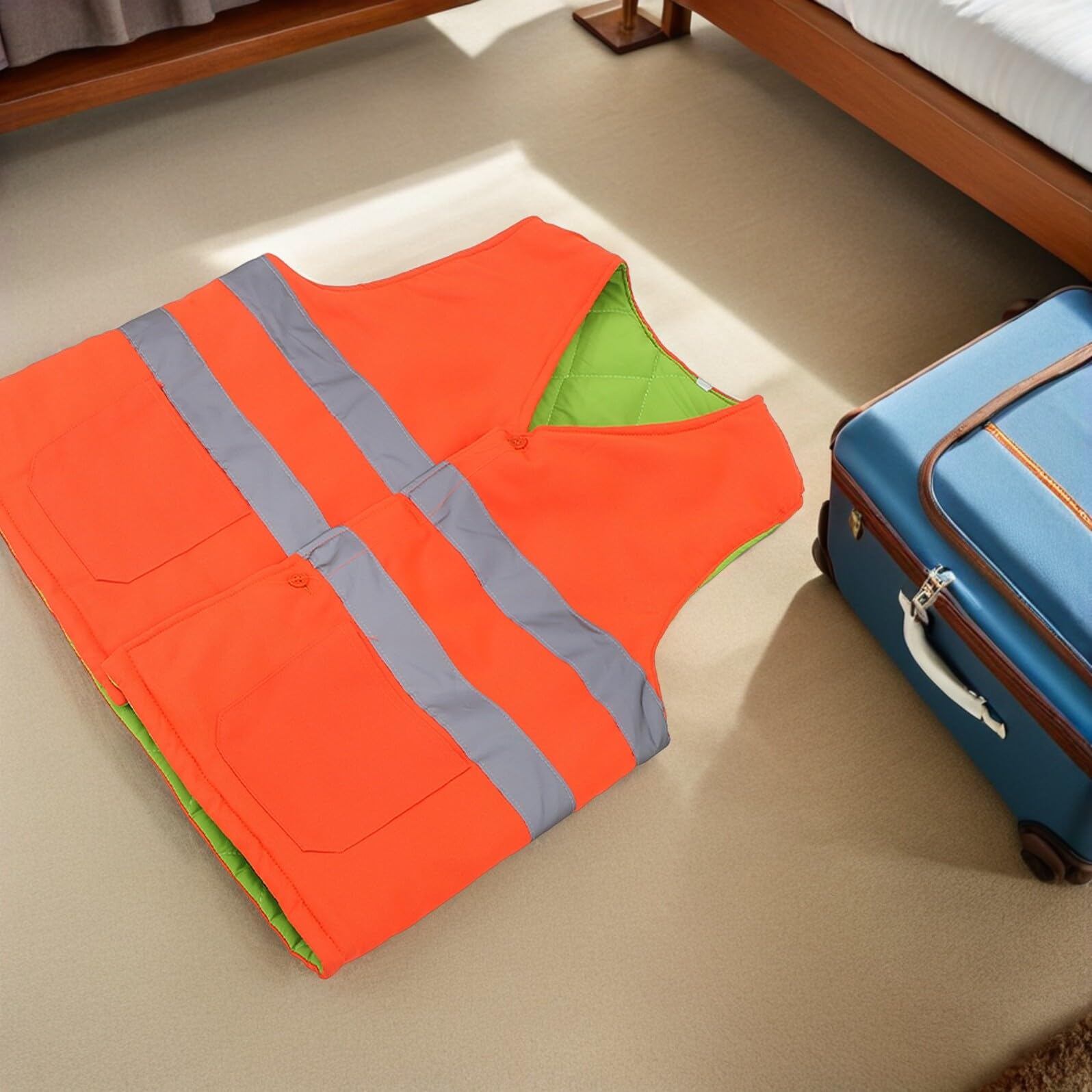 Chaleco Reflectante Aislante para Invierno con Alta Visibilidad Protección Térmica y Resistente para Trabajadores de Construcción y Saneamiento con Bolsillos y Diseño Ergonómico