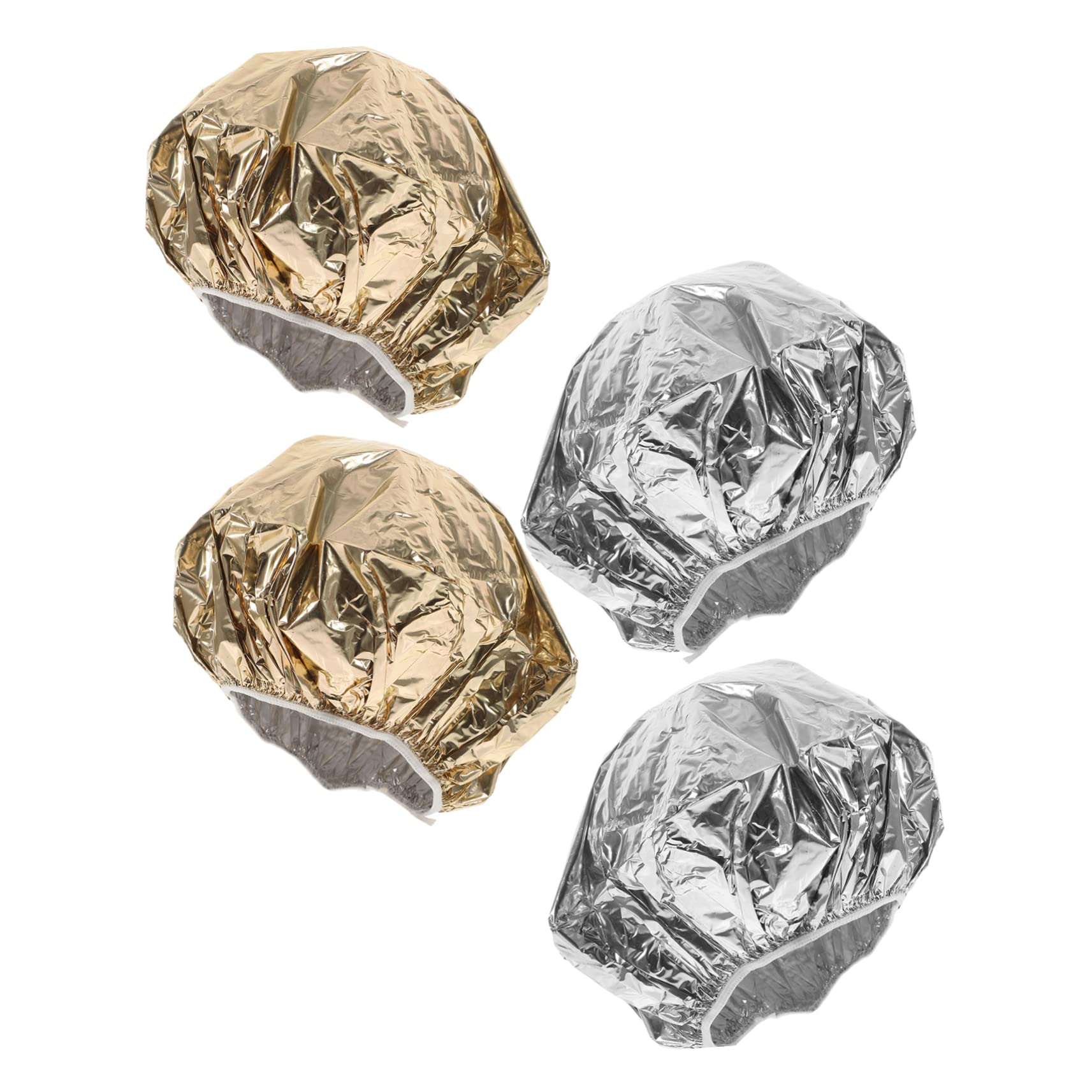 IWOWHERO 3sets Aluminum Hair Cap Reusable for Hair Deep Conditioning Heat Size Fits for Salon Use 4pcs*3