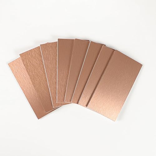 48 piezas de cobre para despegar y pegar, azulejos de metal de 3 x 6 pulgadas para cocina, baño, chimenea