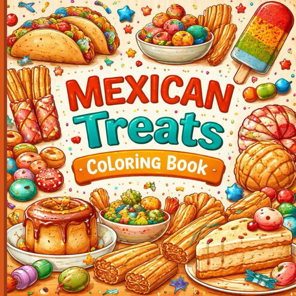 Mexican Treats Coloring Book: Delicious Mexican Food Designs for Relaxation and Creative Coloring – Adult & General Audience