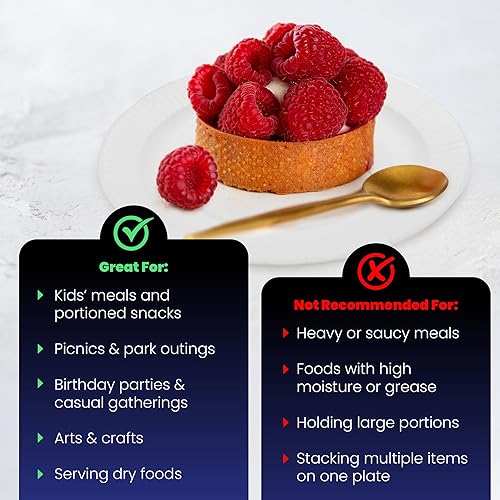 Miniatura 5 de Hygloss Productos Platos de papel blanco sin recubrimiento de 9 "a granel, 9 pulgadas, paquete de 300, platos desechables para alimentos, postres o