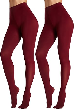 2Pairs Opaque Tights for Women 80D High Waist Womens Stockings Soft & Elastic Womens Pantyhose with 20+ Colors