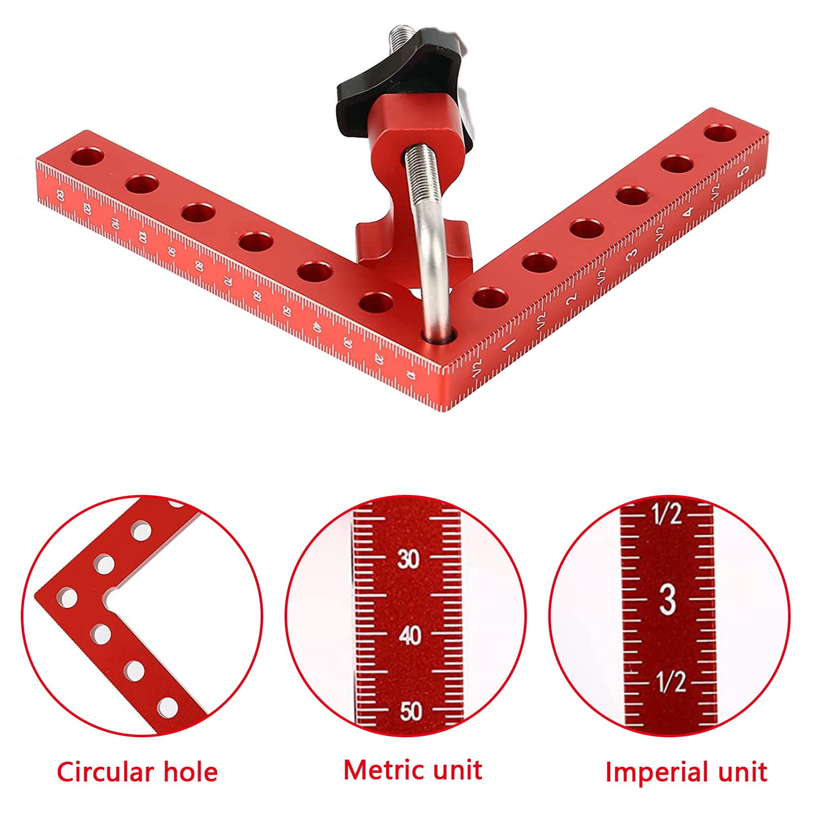 Bloc de Positionnement à 90 Degrés, 14 cm Pince à Angle Droit Serre Joint Angle Droit Aluminium Equerre de Positionnemen avec 4 paires de clips Outillage Bois pour Cadres Photo - 4 Ensembles