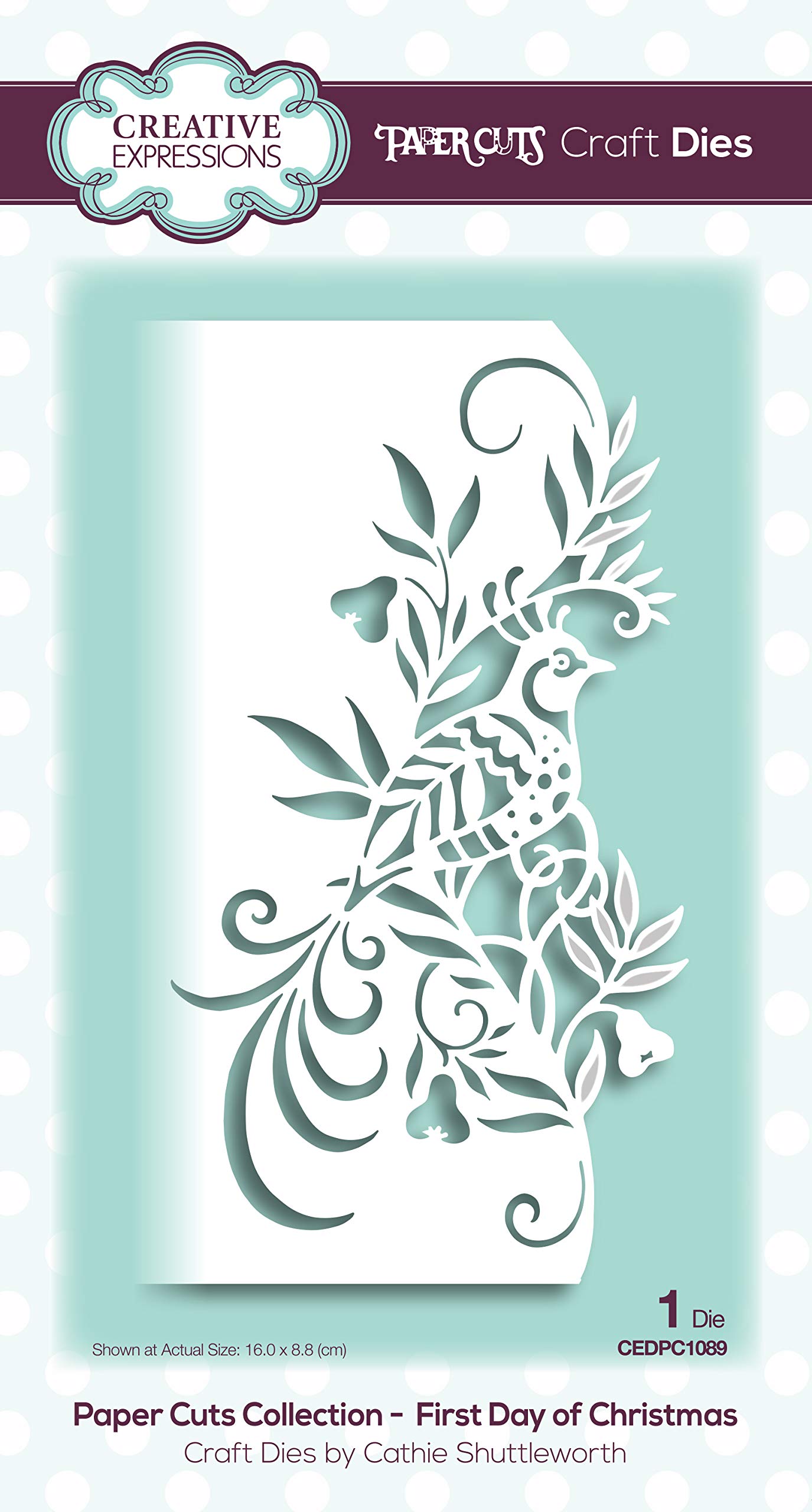 Paper Cuts Collection-The First Day of Christmas Edger - Troquel (metal, 16 x 8,8 cm)