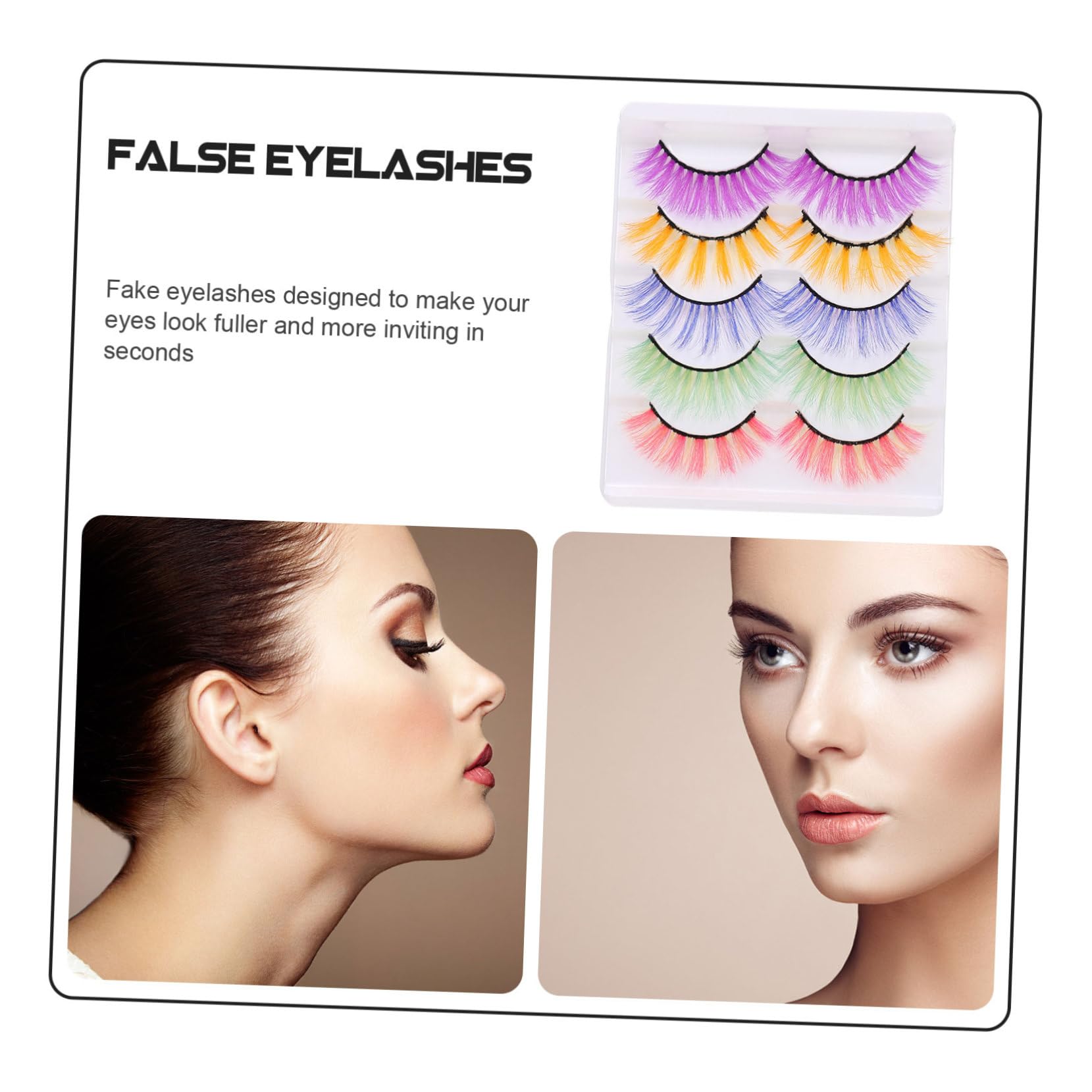 DOITOOL 25paare Fünf Bunter Faux Wimpern Weiche Natürliche Fake Lashes Für Elegantes Makeup Für Frauen Die Einen Glamourösen Look Suchen
