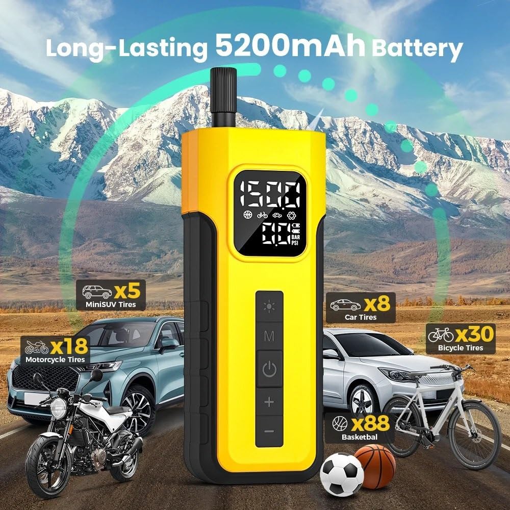 Compresseur Air Cycle de gonflage de pneus portable Gonfleur Electrique