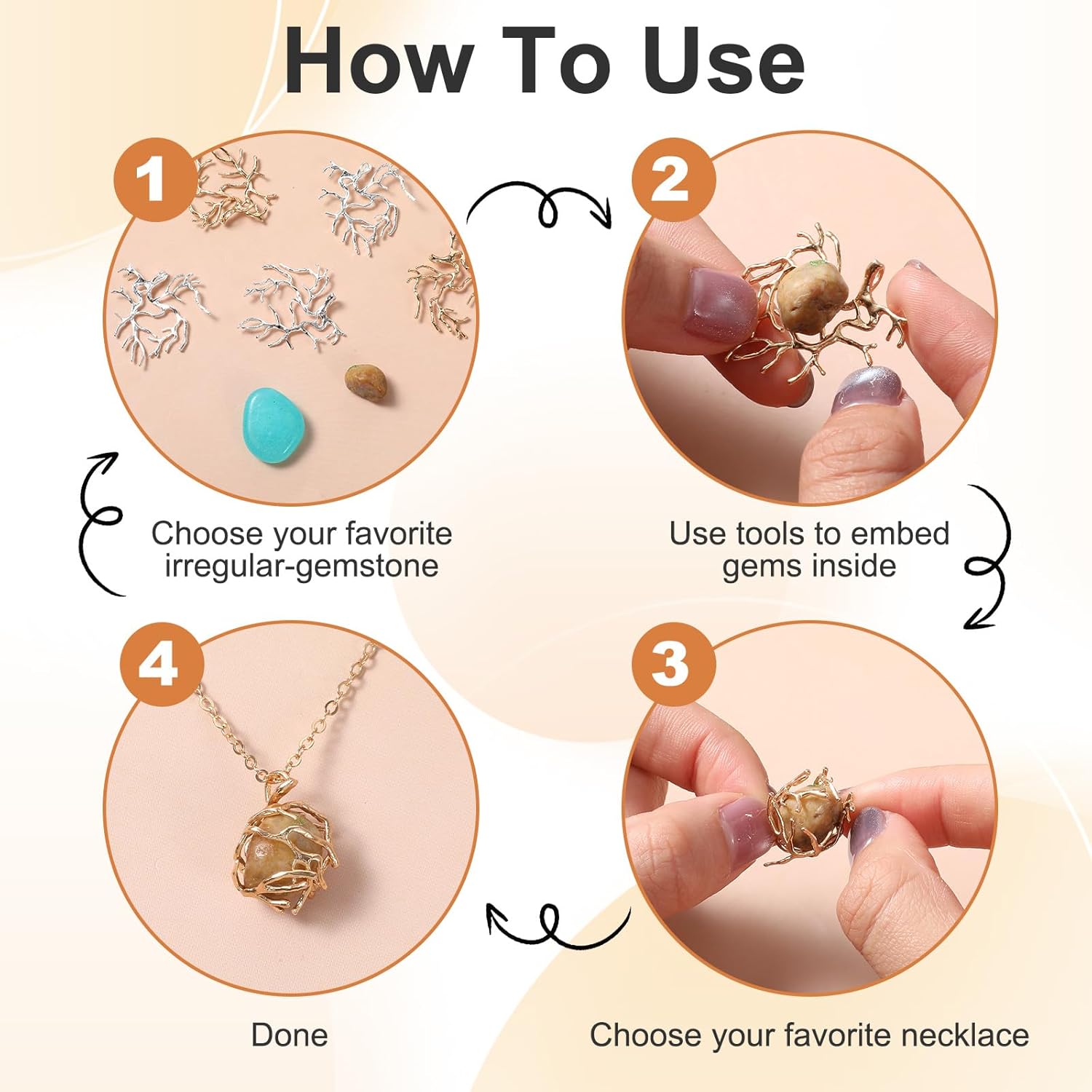 6 Pcs Branch Shape Blanks Adjustable Claw Pendant Trays Brass Branch Prong Pendant Bezels Metal Claw for Jewelry Making Bracelet Earrings Necklace DIY Crafts (Gold & Silver) - Image 3