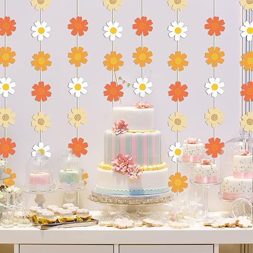 Miniatura 3 de Daisy Groovy - Pancartas colgantes para fiesta, estilo bohemio, hippie, groovy, autobús, fotomatón, decoración de fiesta de cumpleaños de uno y dos