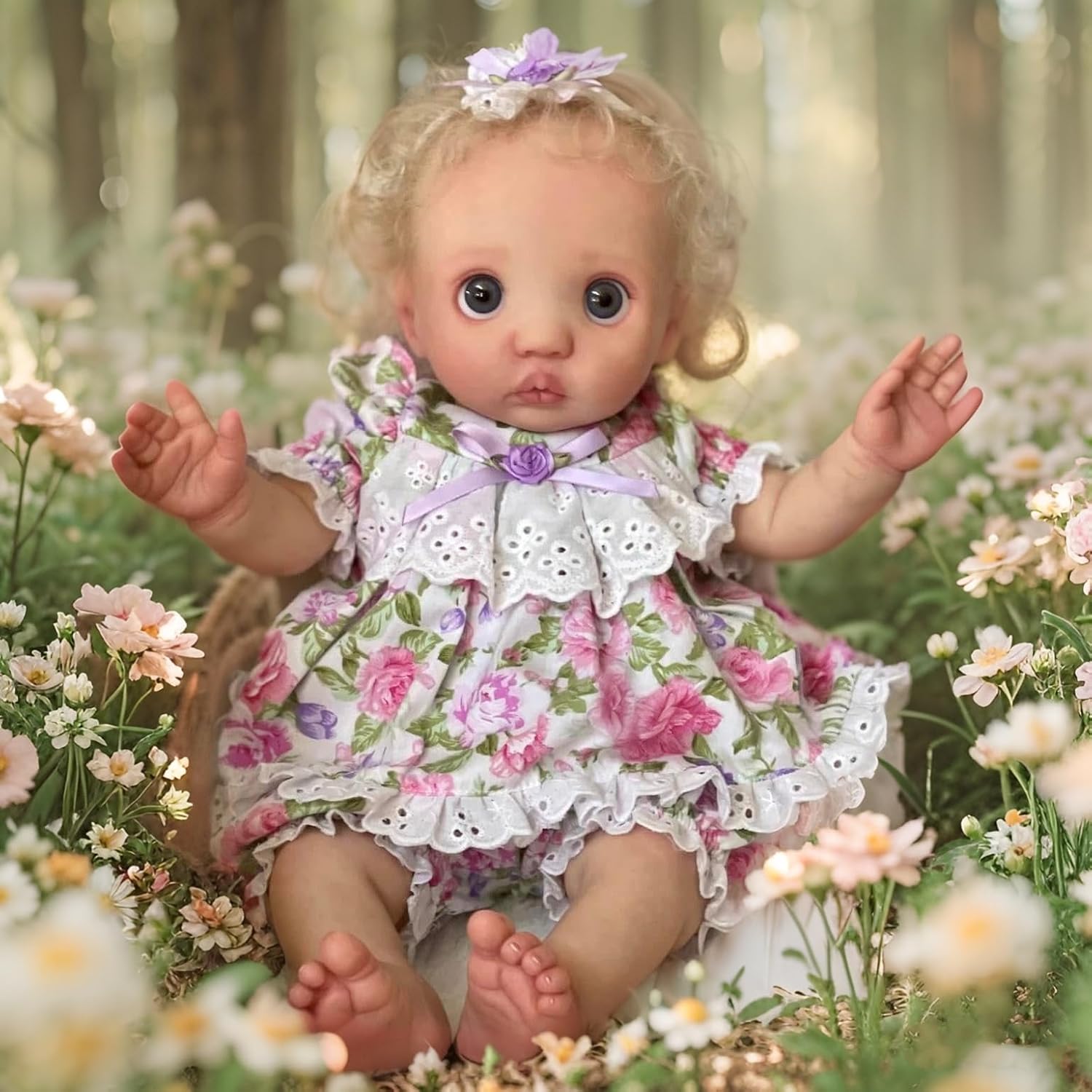 cosheng -16Inch Lifelike Reborn Baby Doll Elf Full Body Peeka Realistic Newborn Baby Dolls Soft Vinyl Reborn Babies That Look Real with Veins Toy Gift for Kids Age 3+
