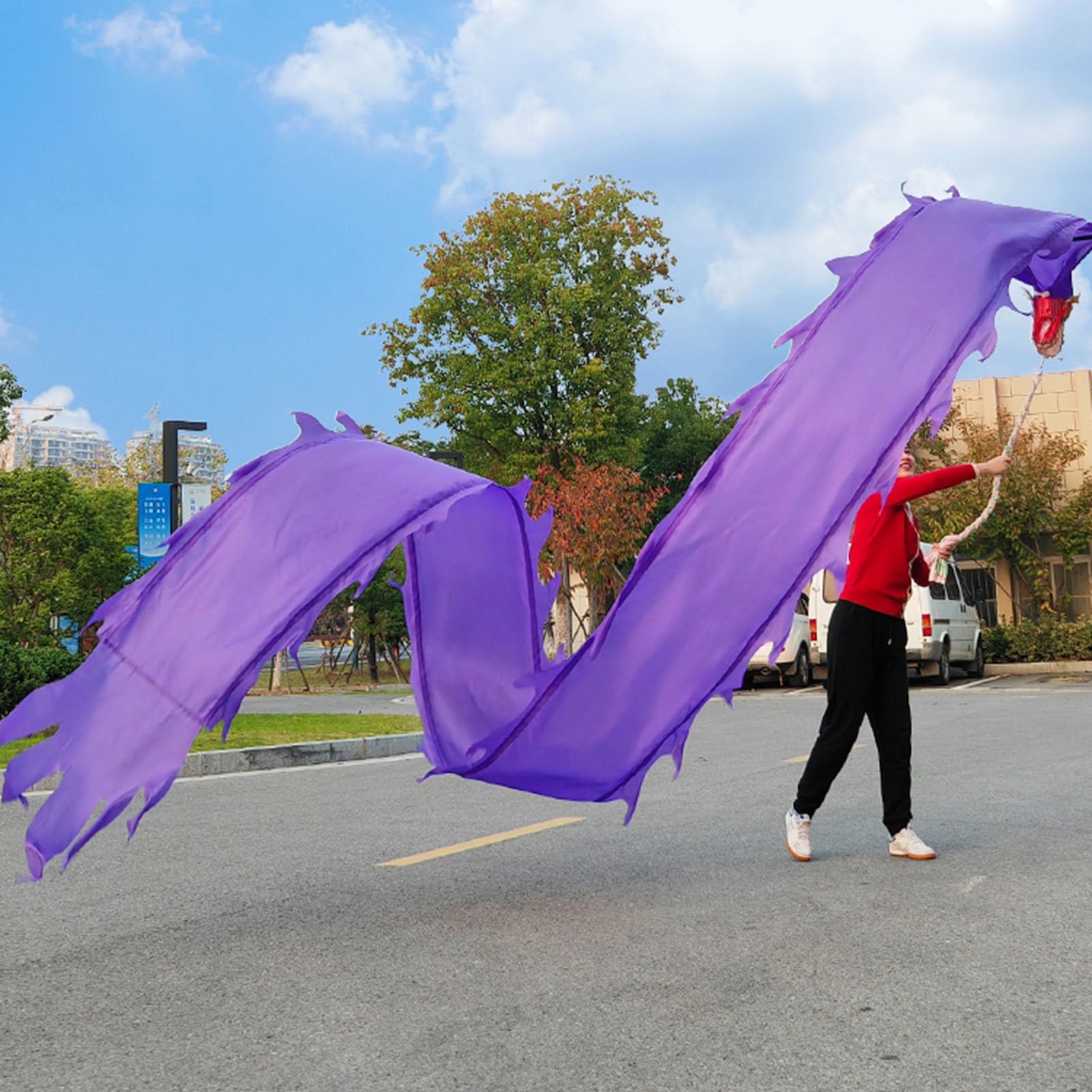 Dragon Dance Poi Fitness Ruban Multicolore Plusieurs Tailles (Purple, 6M)