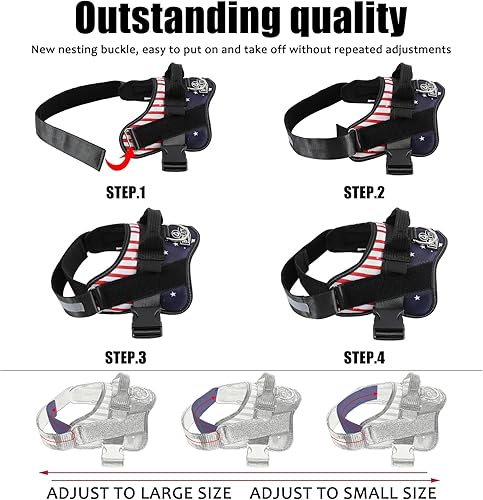 Miniatura 136 de Bolux - Arnés para perro, reflejante y transpirable, ajustable, con asa, para sacarlo a pasear, no más tirones ni asfixia (amarillo militar, talla L)