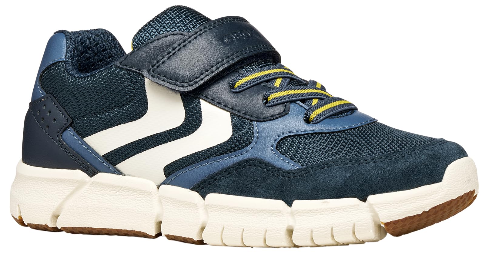 Geox J FLEXYPER Boy B Trainers, Navy/Yellow, 30 EU