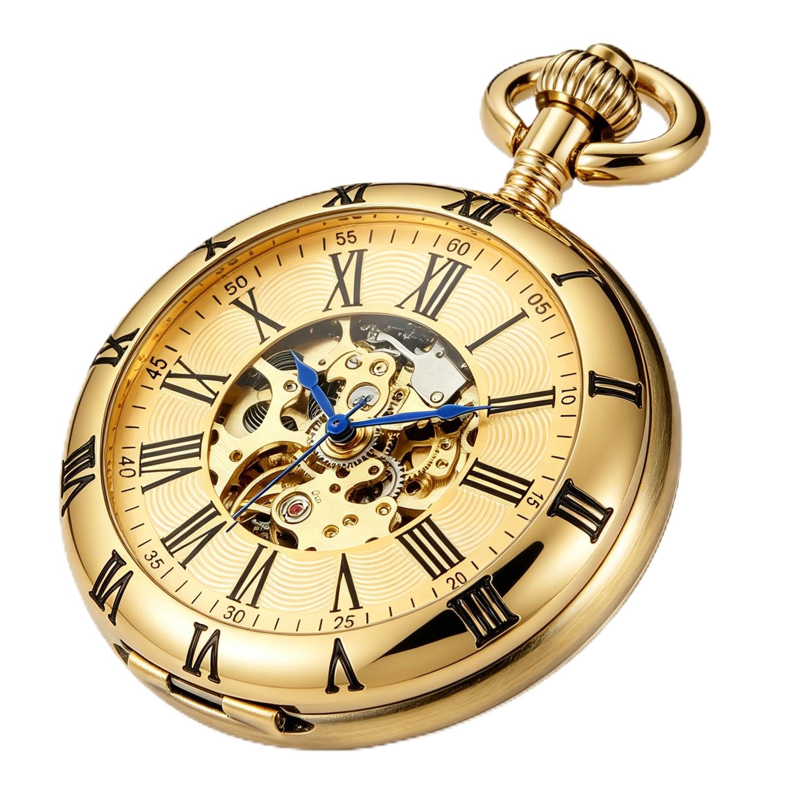 Unique Ball Shaped Uncovered Mechanical Pocket Watch for Men