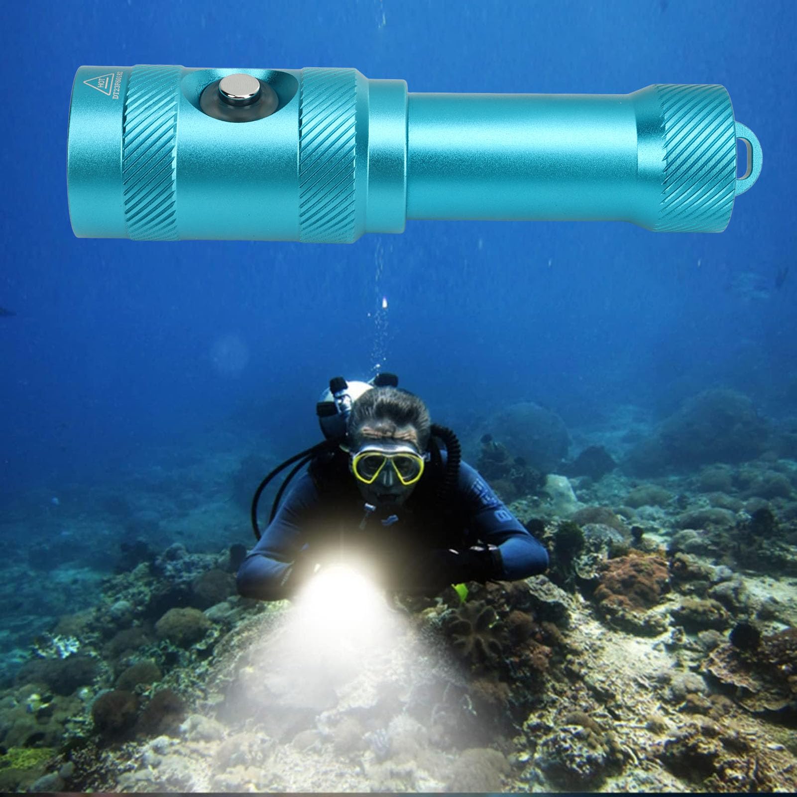 EMUKOEP Torcia Subacquea a LED L2 1050lm Torcia Subacquea Impermeabile IPX8 per Campeggio All'aperto