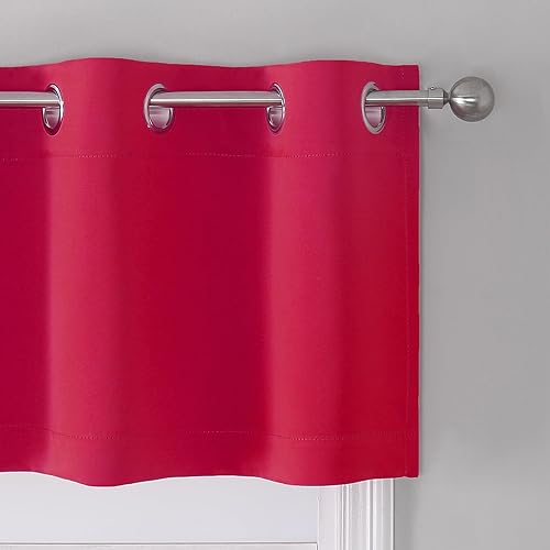 Miniatura 10 de Coffer - Cortina opaca con cenefa marrón, con ojales en la parte superior, cortinas con aislamiento térmico para cocina (1 paquete, 54 pulgadas de